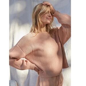 LUNYA Cozy Cotton Silk Reversible Pullover - Otium Tan